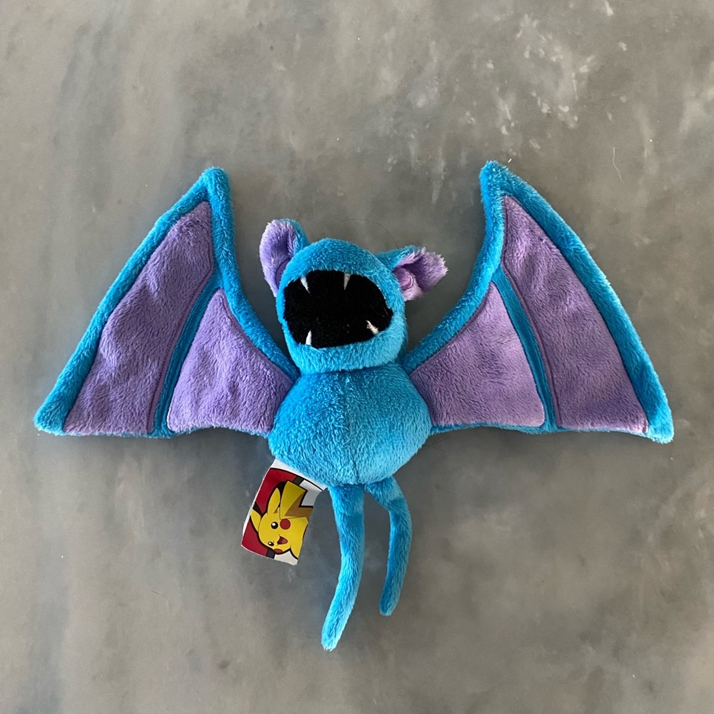 Pokemon Plush ZUBAT Jakks 2007 Stuffed Animal Bean Bag Plush